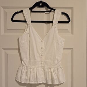 Express Peplum White Tank Top